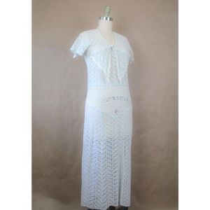 FLASH SALE (10) vtg 1920s drop waist eyelet spring dress
